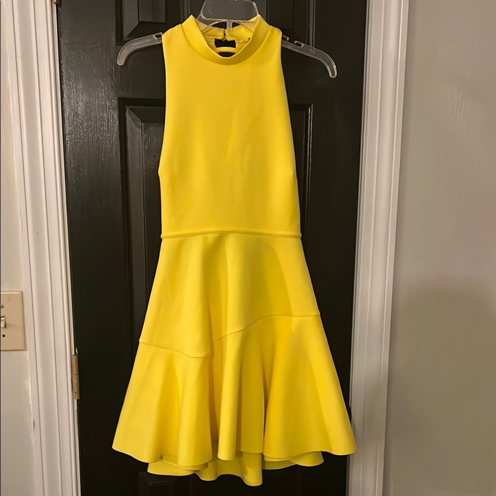 Yellow Sleeveless Flare Dress